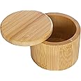 Totally Bamboo Salt Cellar Bamboo Storage Box with Magnetic Swivel Lid, 6 Ounce Capacity
