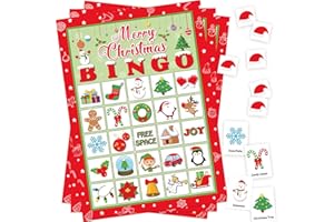 Moon Boat 40 Players Christmas Bingo Games Xmas Holiday Winter Party Supplies Favors