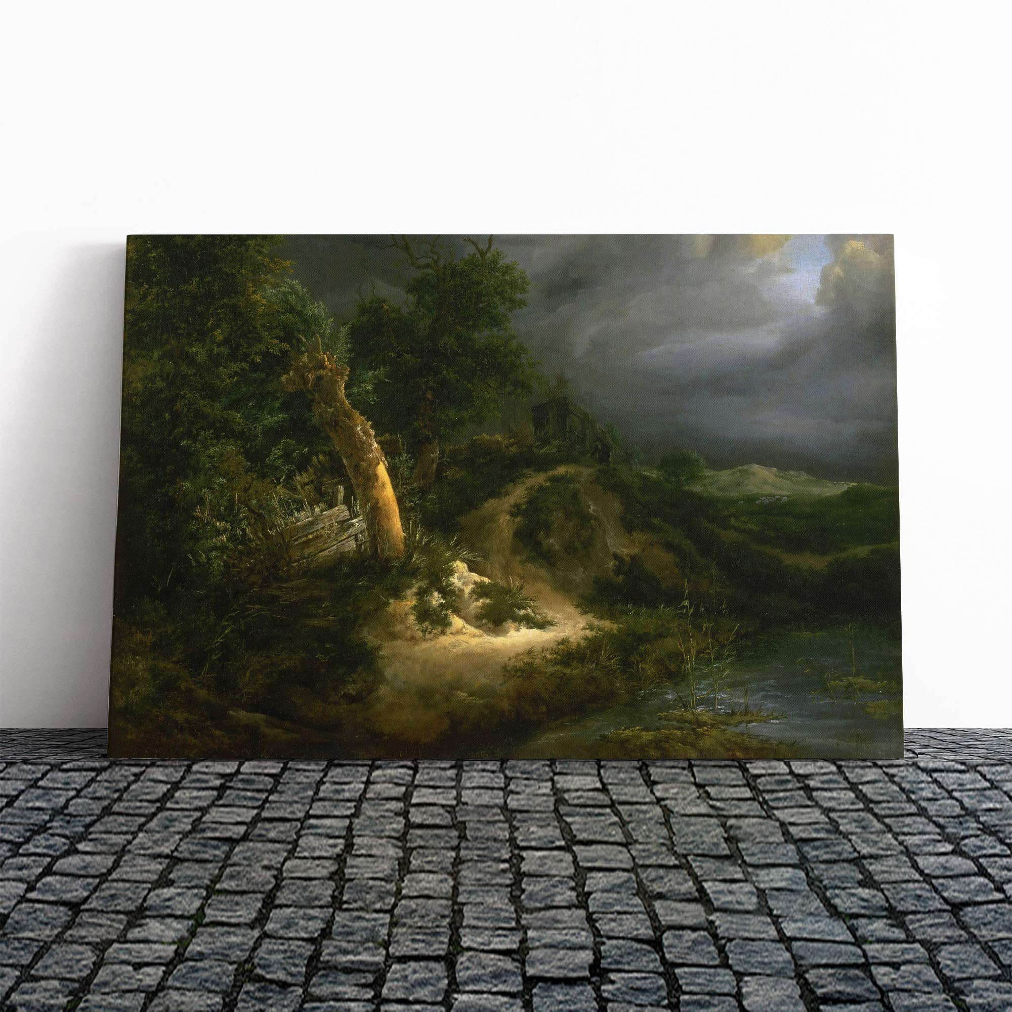 Jacob Ruisdael Landscape (6) Canvas Print | Gallery Wrapped 30mm Frame Wall Art | 20x14 inches | Ready to Hang | Modern Landscape Picture | Living Room Bedroom Lounge Office