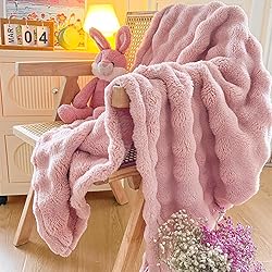 PU MEI Pink Throw Blanket, Fluffy Soft Blankets