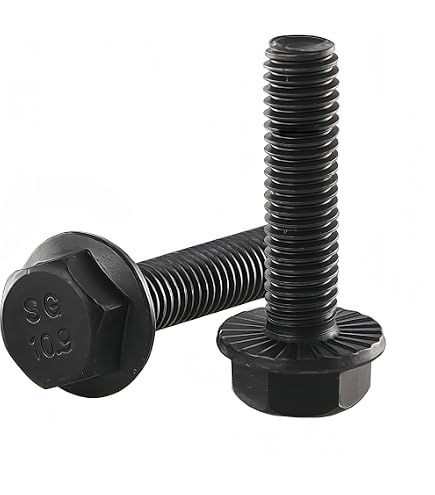M8-1.25x30mm Hex Head Bolts With Washer & Clip-on Nuts - 20 Sets (20 Bolts + 20 Nuts), Black Galvanized Steel - View #2