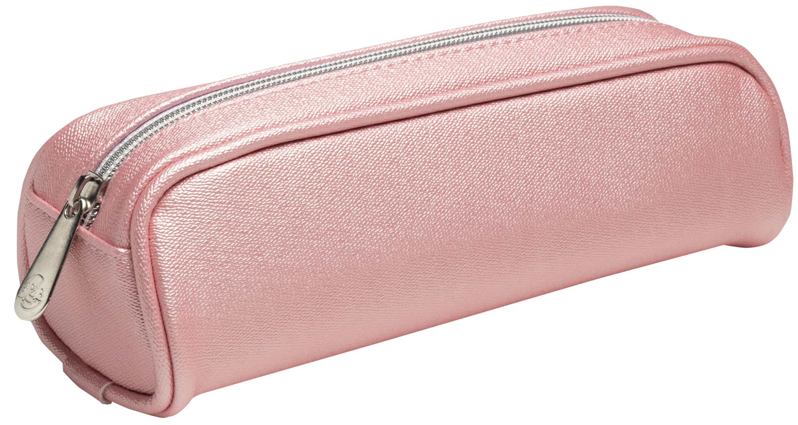 Exacompta - Ref 52680E - 1 Trapezoid Perle Pencil case in Metallic Effect Imitation Leather - Washable with a Damp Cloth - Lined with Polyester - Random Colours: Blue or Pink