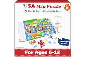 Butterfly Edufields United States Puzzle Toys for Boys 6-8, Magnetic Puzzle Book Gifts for 6 Year Old Boys, Puzzles for Kids Ages 6-8, Toys for Girls 6-8, Geography Games, Educational Toys for Kids