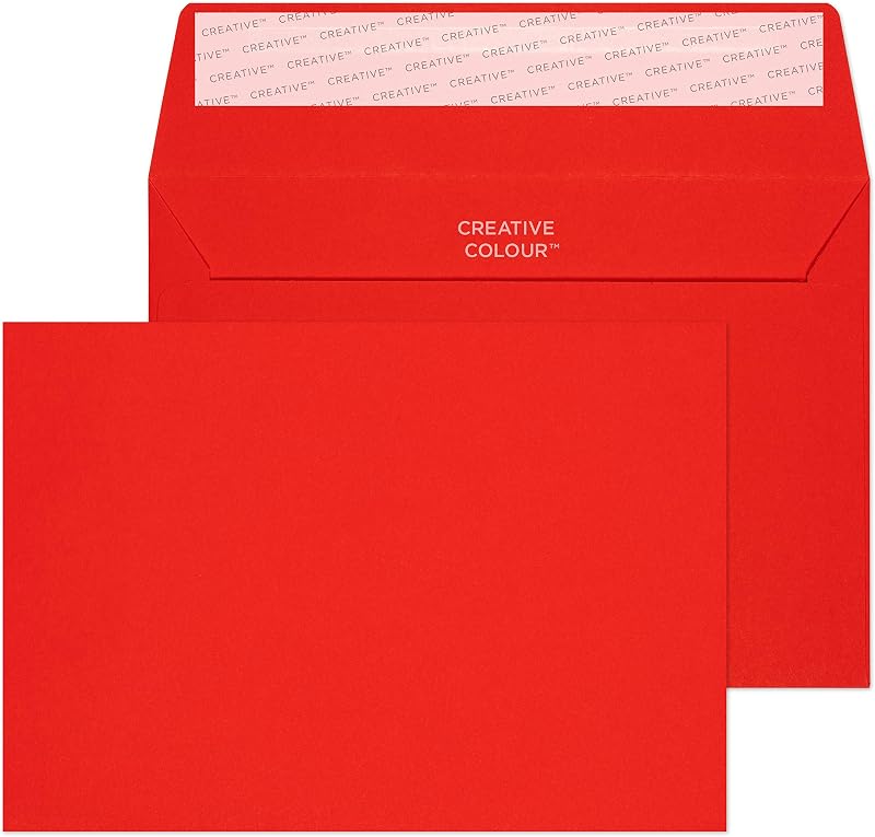 Blake Creative Colour C6 Peel and Seal Wallet Envelopes 114 x 162 mm 120gsm Red