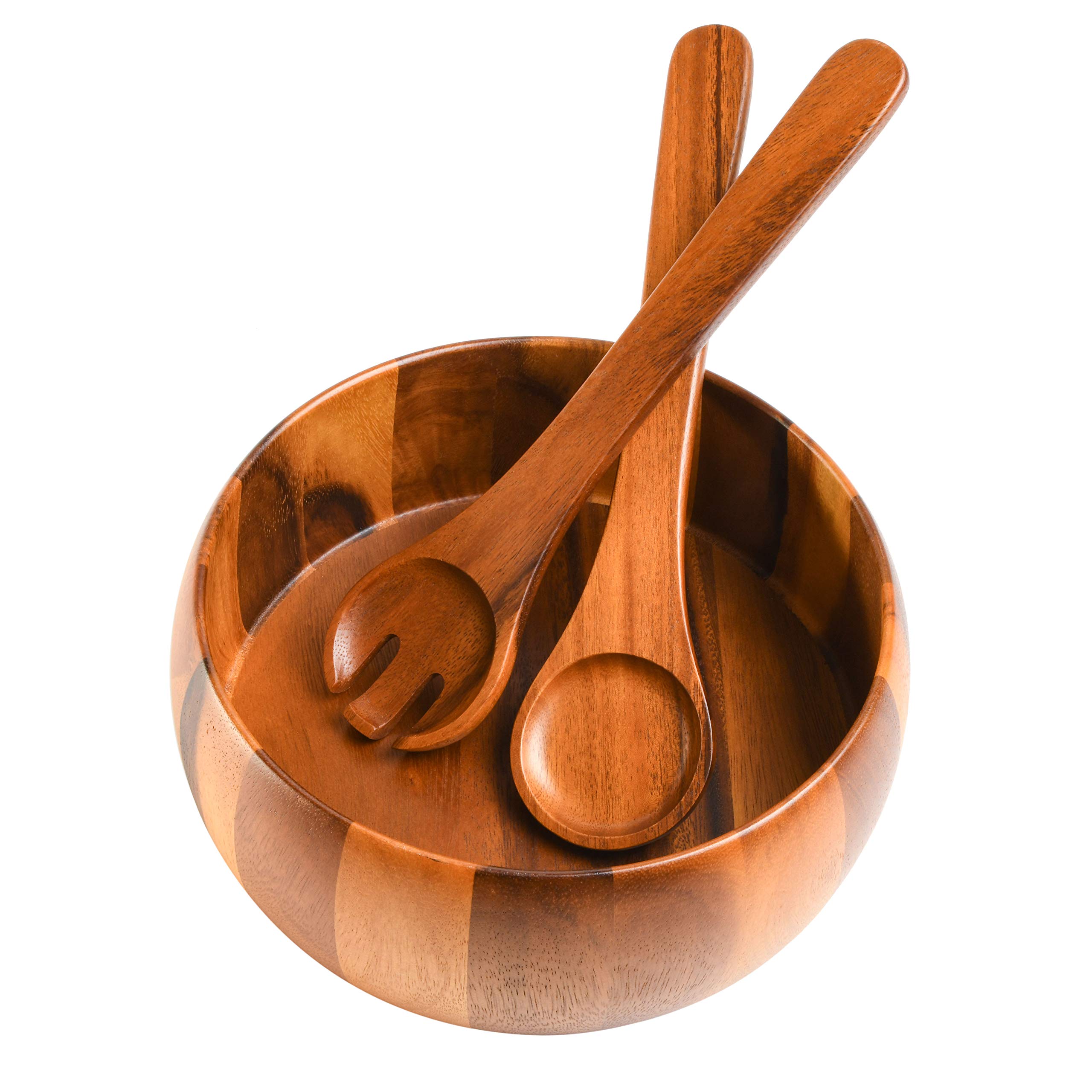 Gibson Home Laurel Acacia Wood Salad Bowl Set, 3 - Piece, Acacia Wood - Image 6
