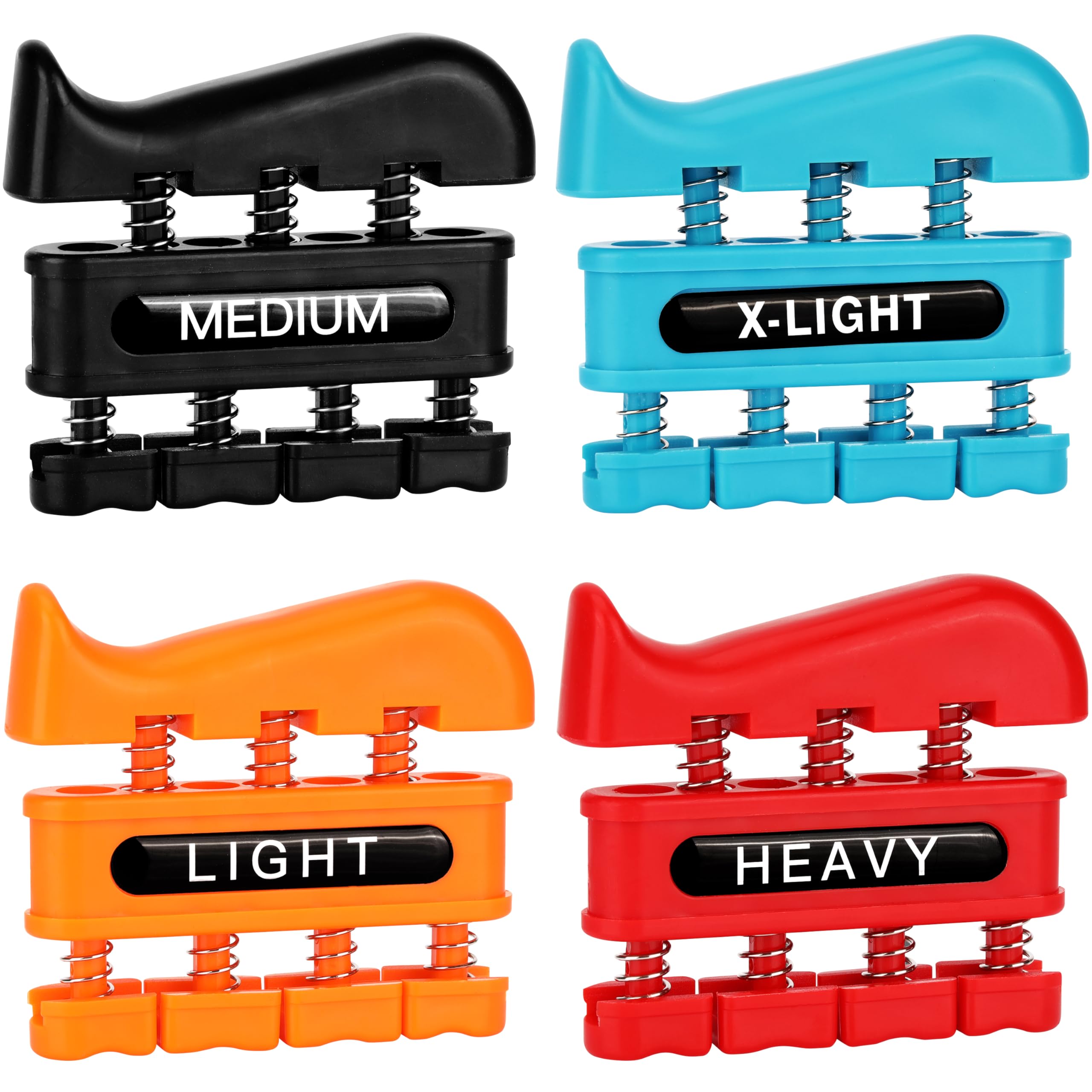 Belle Vous Hand Grip Strengthener Set (4 Pack) - Hand Gripper/Forearm Strengthener for Finger Strength, Hand Exercises, Forearm, Wrist & Hand Training