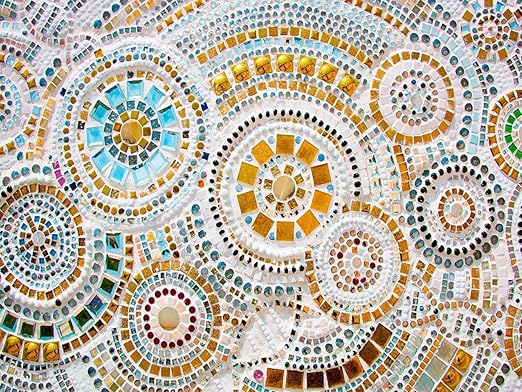 Tile Patterns Circular Faux Mosaic Squares Pvc Mat Asleep Cement