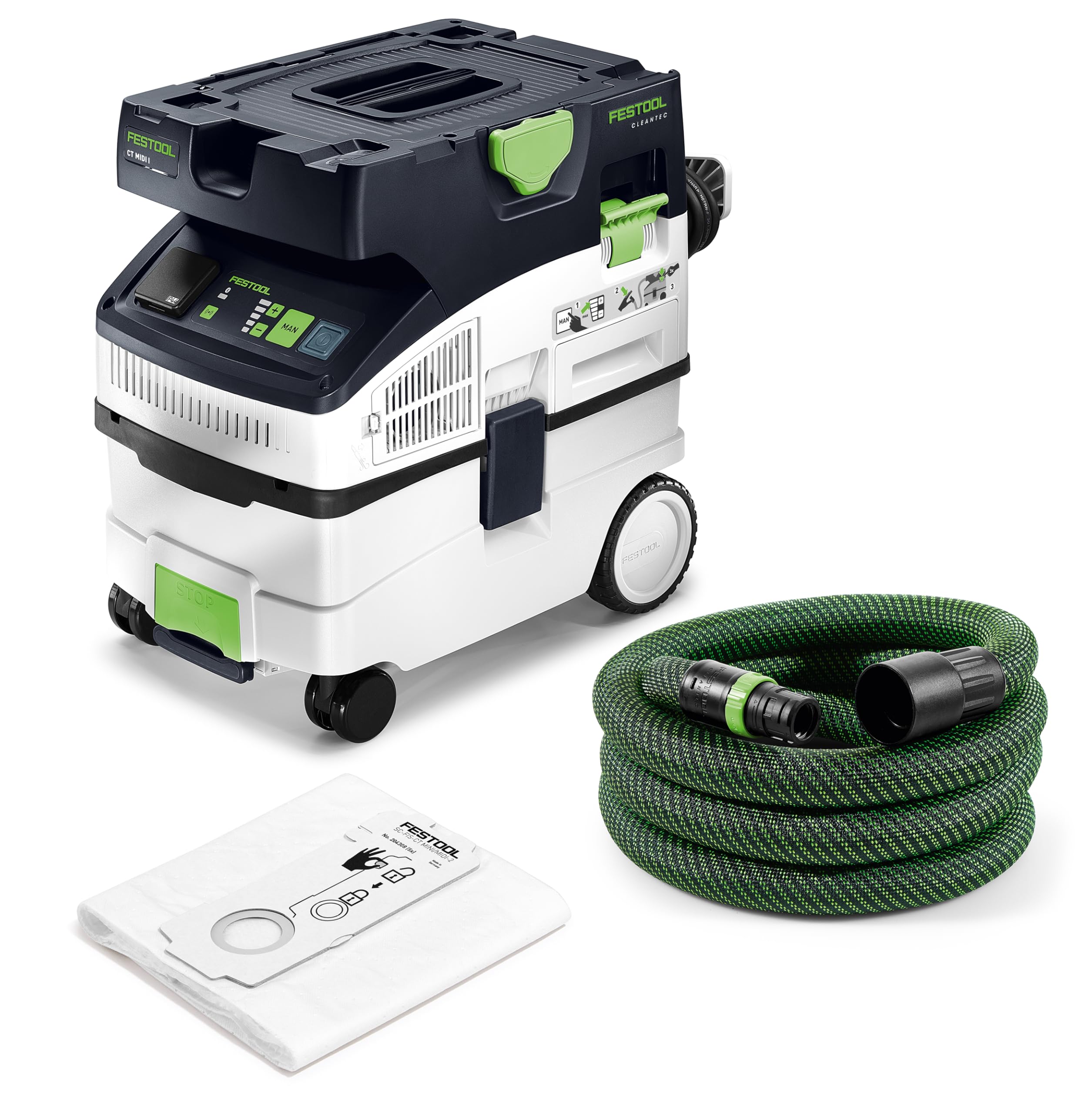 Festool 578512 CT MIDI I Dust Extractor – HEPA Filter, Automatic Tool Start, High-Power Suction & AutoClean System