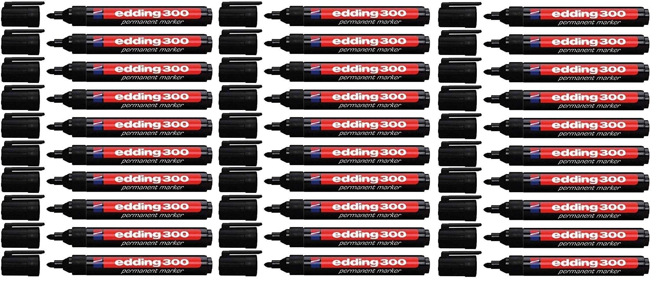 Edding 30 x 300 Permanent Marker Pen - Black - Round Tip 1.5-3 mm