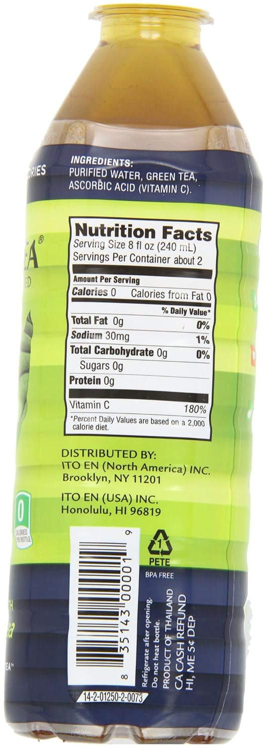 Teas' Tea Unsweetened Pure Green Tea 16.9 Ounce (Pack of 12) Organic, Sugar Free, 0 Calories: Grocery & Gourmet Food