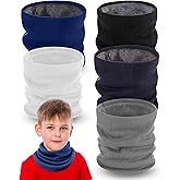 Chicingyou 5 Pack Kids Winter Neck Warmer Gaiters Knitted Soft Neck Scarf with Thick Warm Lined Ski Fleece Mask for Boy Girl