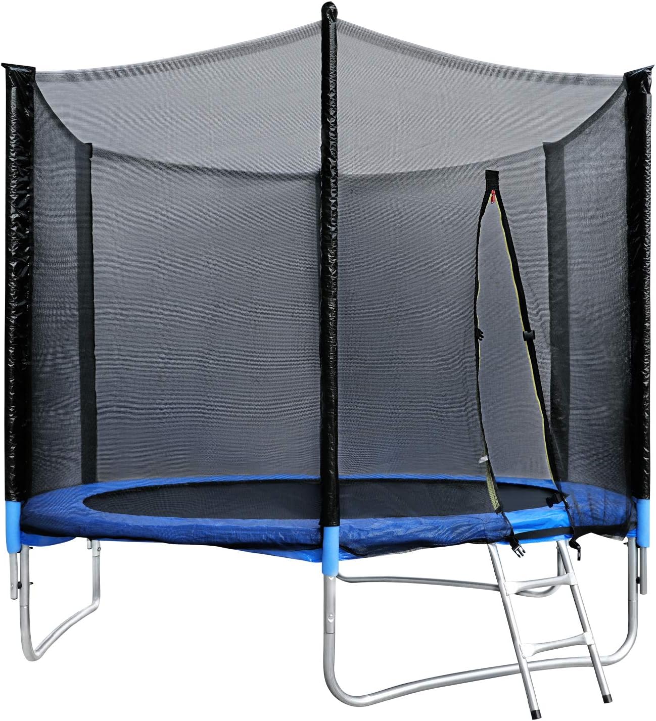 HomeMiYN 10ft Trampoline with Safety Enclosure, Ladder, Thick Cover Padding for Outdoor Kids & Adults Trampolines