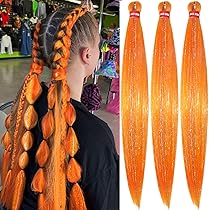 Amazon.com : Glitter Orange Festival Pre Stretched Braiding