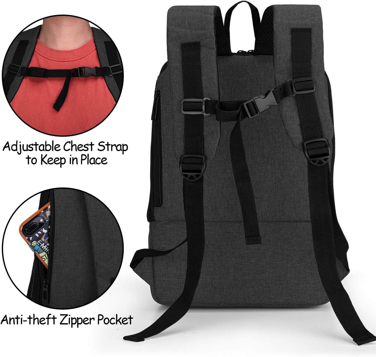 CURMIO Travel Carrying Bag for Portable Oxygen Concentrators Universal POC Backpack with Mesh Panels for Breathability Compatible with Inogen - Image 5
