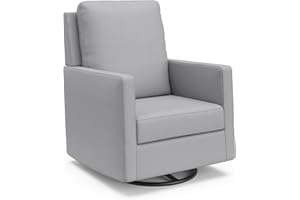 Storkcraft Calabasas Upholstered Nursery Swivel Glider (Fog) – GREENGUARD Gold Certified, CertiPUR-US Certified Foam, Pillow-Based Comfortable Swivel Glider