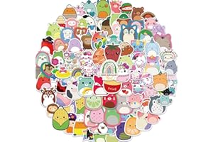 QQUK Cute Stickers 100 Pack Cartoon Animal Aesthetic Sticker Decals for Kids Grils Boys Teens Stickers for Water Bottle Notebooks