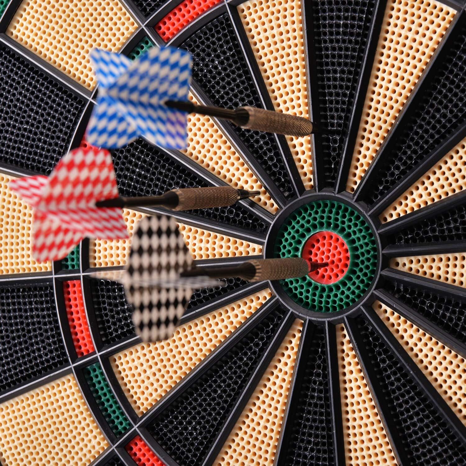 WIN.MAX Electronic Soft Tip Dartboard Set with Cabinet, 12 Darts LED Display : Sports & Outdoors