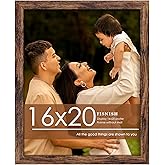 Fisnish 16x20 Picture Frame, Classic Brown 16 x 20 Poster Frame for Horizontal or Vertical Wall Mounting, 1 Pack