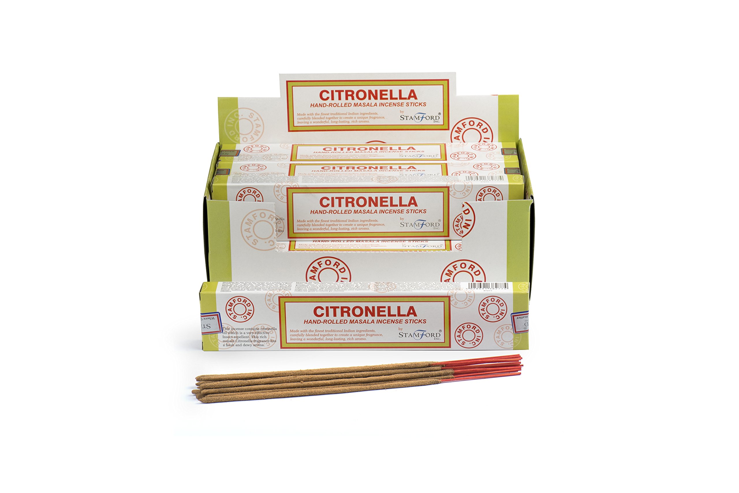 STAMFORD INC 37277 Citronella Masala Incense, 15 Sticks x 12 Packs, Black, One Size