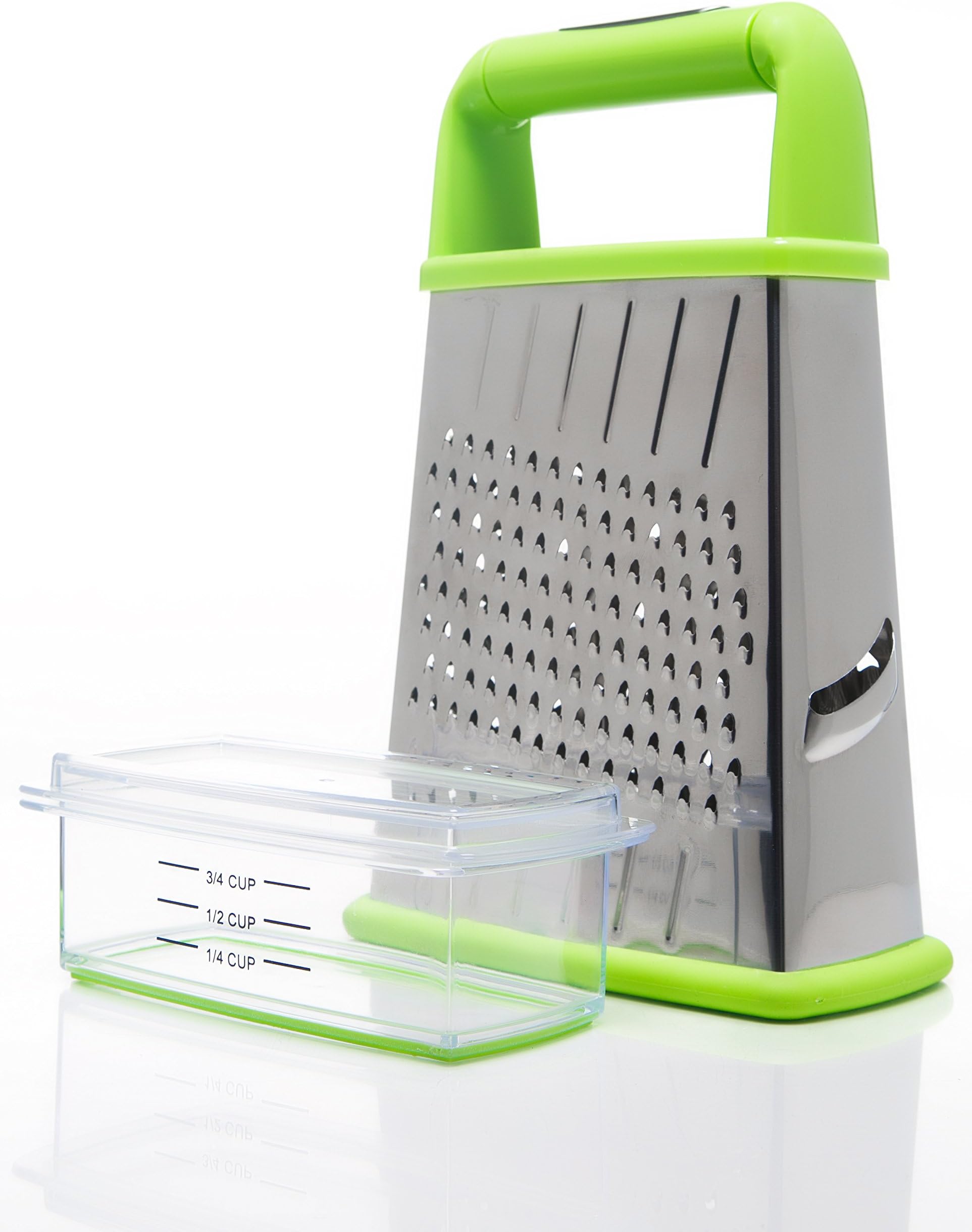 Home Icon Cheese Grater with Integrated Container, Lid and Measurement Lines
