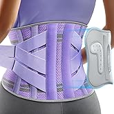 Rakiie Back Brace for Lower Back Pain Women with 9X Support System, Ergonomic Lumbar Support for Pain Relief, Breathable Mesh Design with 3D Silicone Pad for Sciatica, Purple Size M (Waist: 33.5"-39.4")