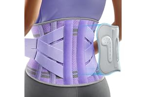 Rakiie Back Brace for Lower Back Pain Women with 9X Support System, Ergonomic Lumbar Support for Pain Relief, Breathable Mesh Design with 3D Silicone Pad for Sciatica, Purple Size M (Waist: 33.5"-39.4")
