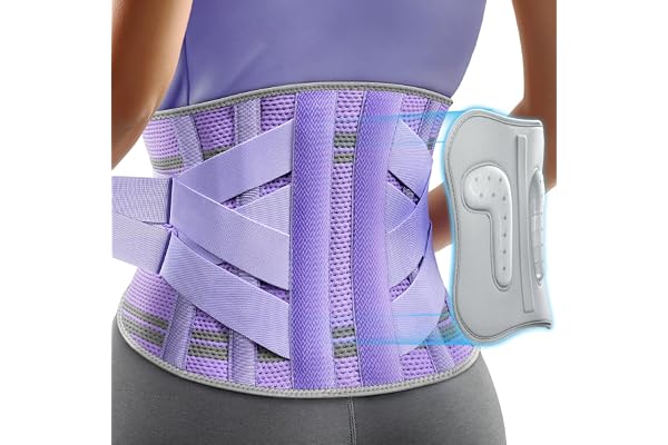 Rakiie Back Brace for Women, 9X Lumbar Support with 3D Pressure-Relief Pad, Ergonomic Back Support for Lower Back Pain Relief