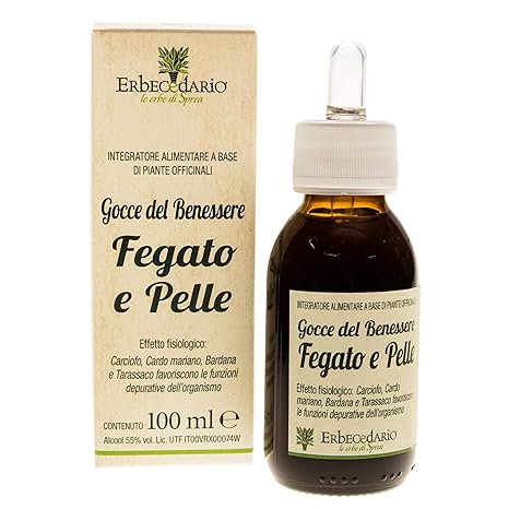 Gocce Del Benessere Fegato E Pelle Erbecedario Gocce Depurative Naturali Con Miscela Di Tinture Madre Con Carciofo E Cardo Mariano Stimola Le