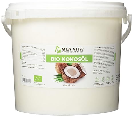 MeaVita Bio Kokosöl, Geschmacksneutral (desodoriert), 1er Pack (1 x 5000 ml)