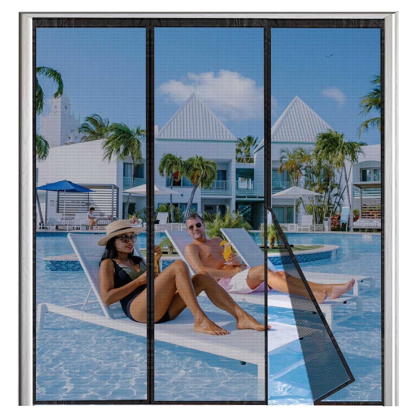 Magnetic Screen Door 160x210cm Hands Free Self