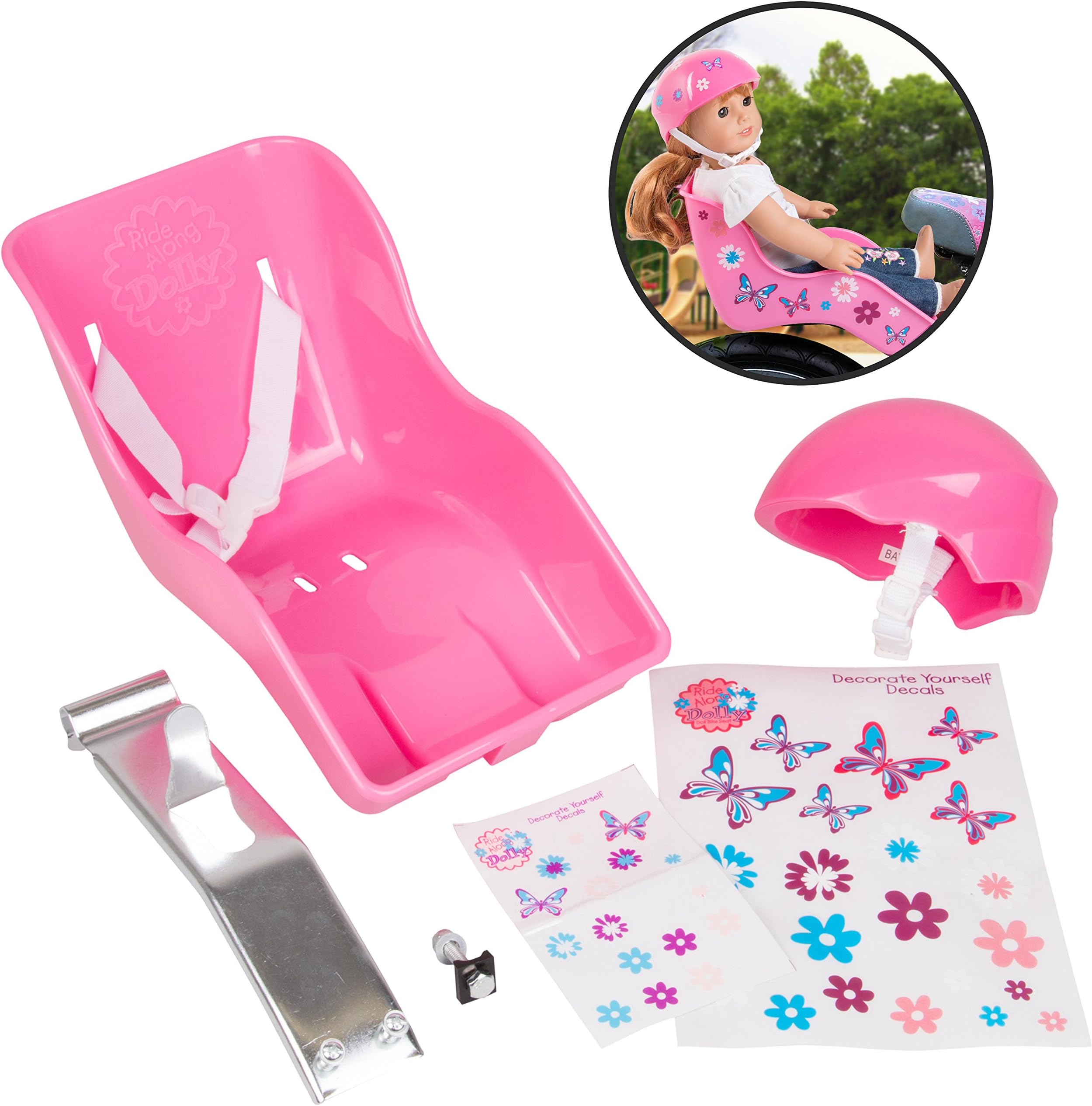 girl bike with baby doll carrier