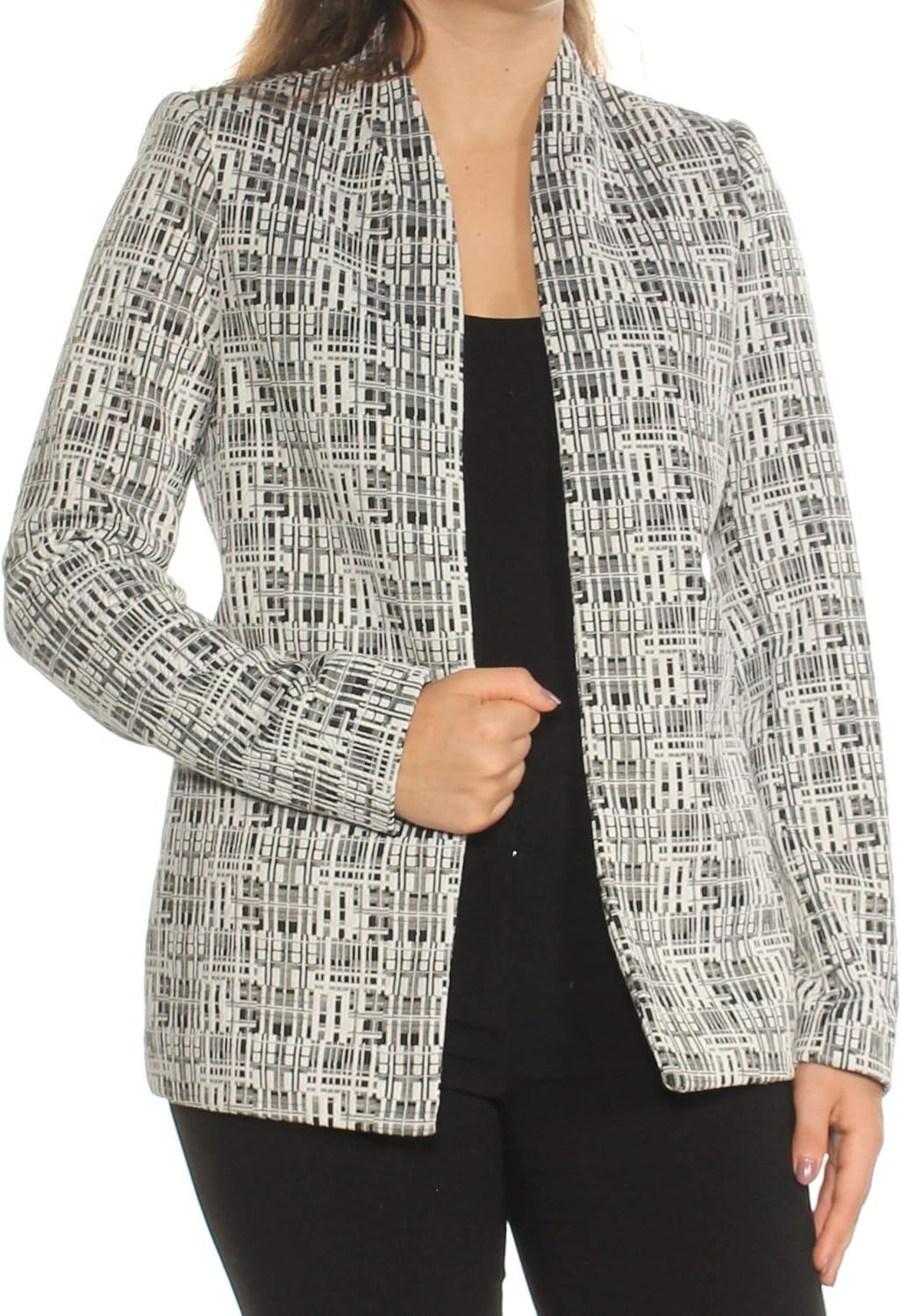 calvin klein collarless blazer