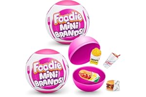 5 Surprise Foodie Mini Brands (2 Pack) by ZURU, Mystery Capsule Real Miniature Brands Collectibles, Fast Food Toys and Shopping Accessories