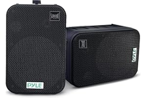 Pyle Outdoor Speakers - 500W Waterproof Wall or Ceiling Mount Wired Speaker System, Powerful Bass & Long Range Sound 6.5in Wo