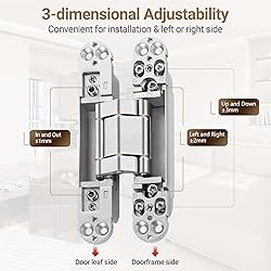 Upgraded Invisible Door Hinges (4 pcs) -6 Inch