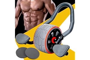 TOCHILYMOM 4D Ab Roller with Elbow Support and Knee Mat, Ab Wheel Roller for Core Workout, Ab Roller for Abs Workout, Abs Roller Wheel, Abdominal Exercise Wheels for Abs, Plank Ab Rollers Wheel for Core Trainer