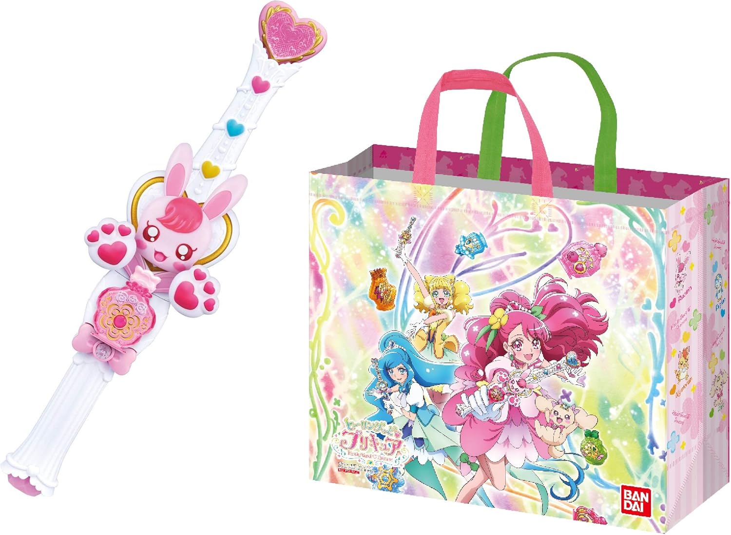 Amazon メーカー特典つき ヒーリングっどプリキュア キュアタッチ変身ヒーリングステッキ プリキュアおでかけバッグ おもちゃ おもちゃ