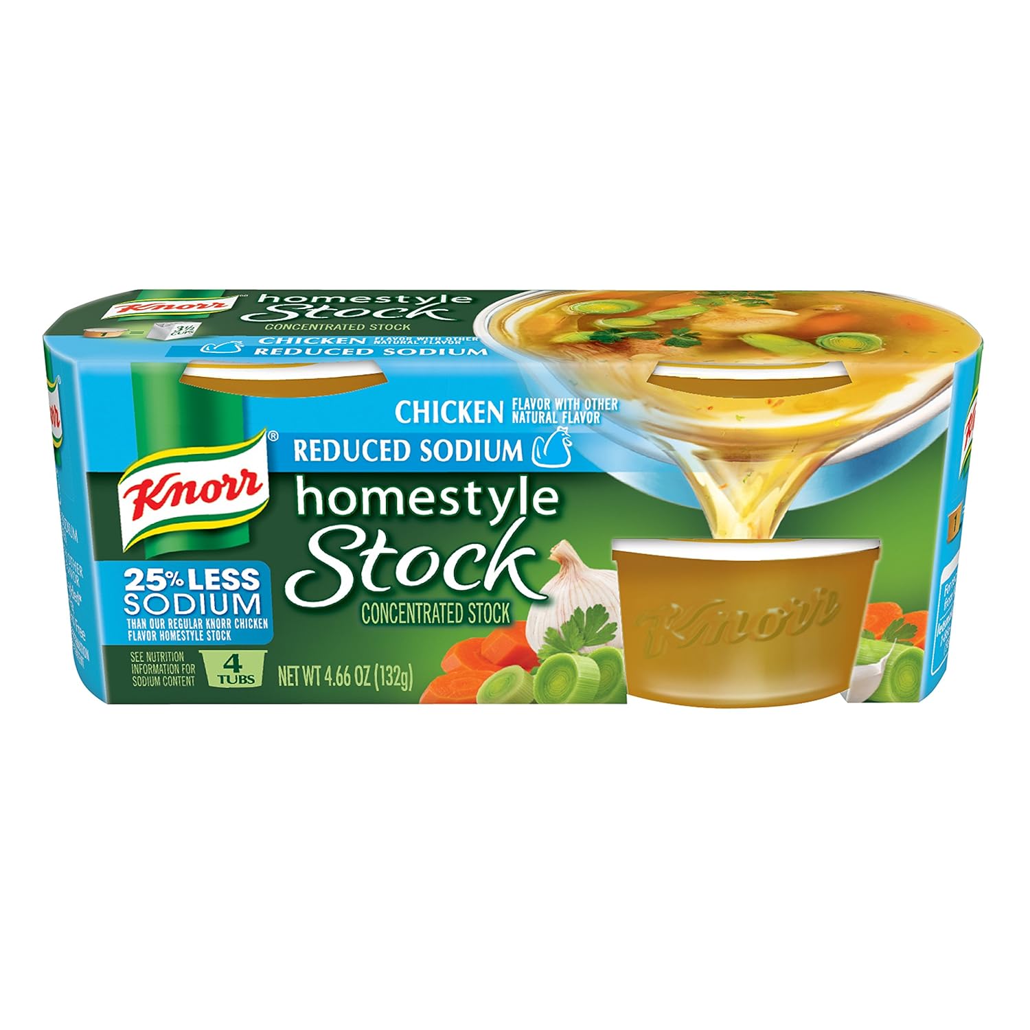 Knorr Homestyle Stock, Chicken Reduced Sodium, (4 Count of
