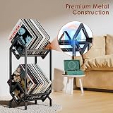 KEYSAFER Vinyl Record Storage Holder CD Rack 12 in Album Display Stand view 2