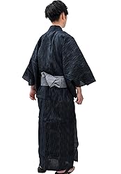 Edoten Men's Kimono Japan Shijira Weaving Yukata