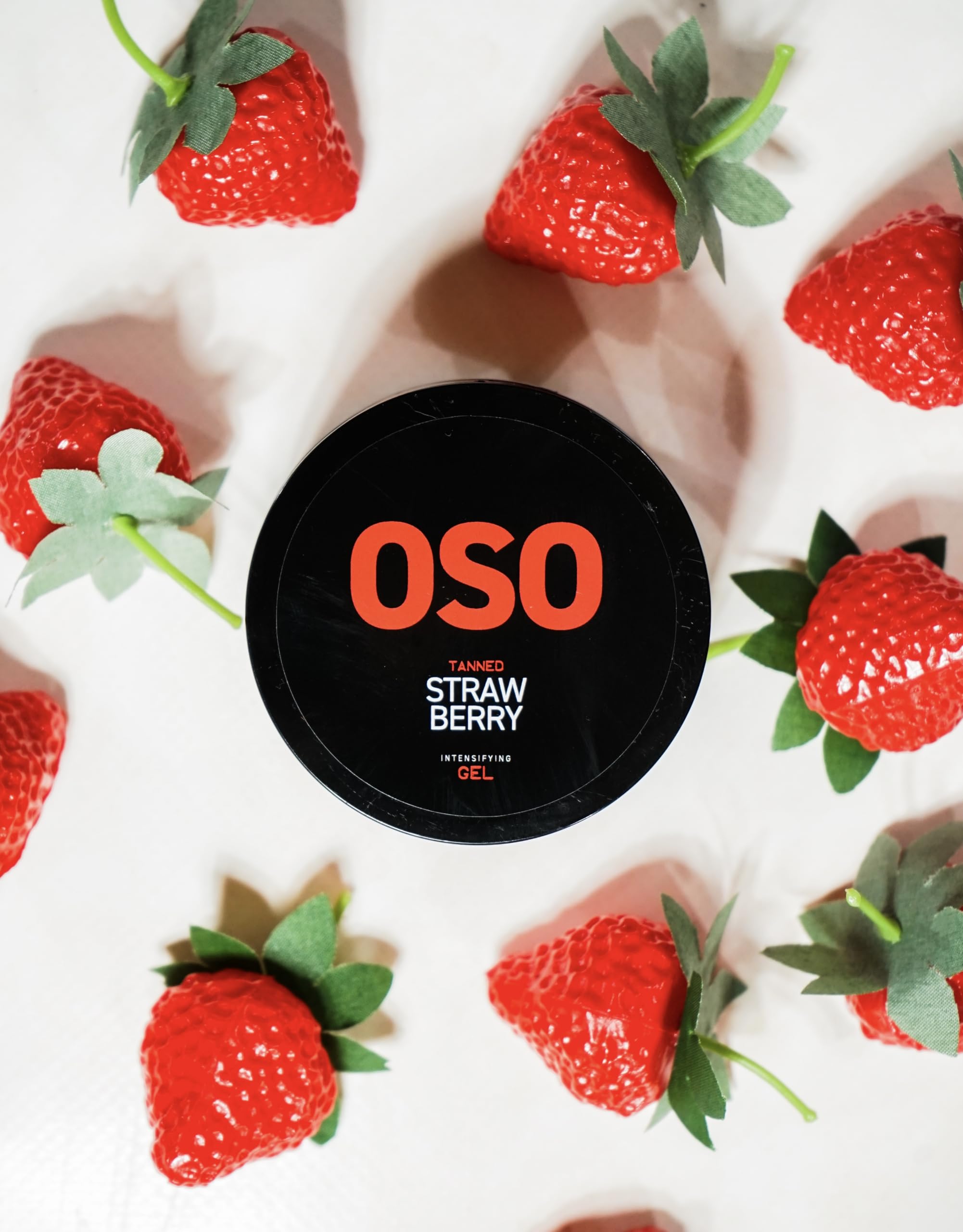 OSO Tanned Accelerator Tanning Gel - Strawberry Scent (100g), Shea Butter, Vitamin E, Ultra Hydration, Indoor & Outdoor Tanning, Extreme Intense For Darkest Results