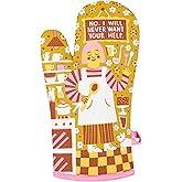 Blue Q No. I Will Never Want Your Help. Funny Oven Mitts - Cute Oven Mitts, Home Kitchen Gifts, Cooking Accessories, Super-Insulated Quilting, Natural-Fitting Shape, 100% Cotton, Size 12.5"L x 7.5"W