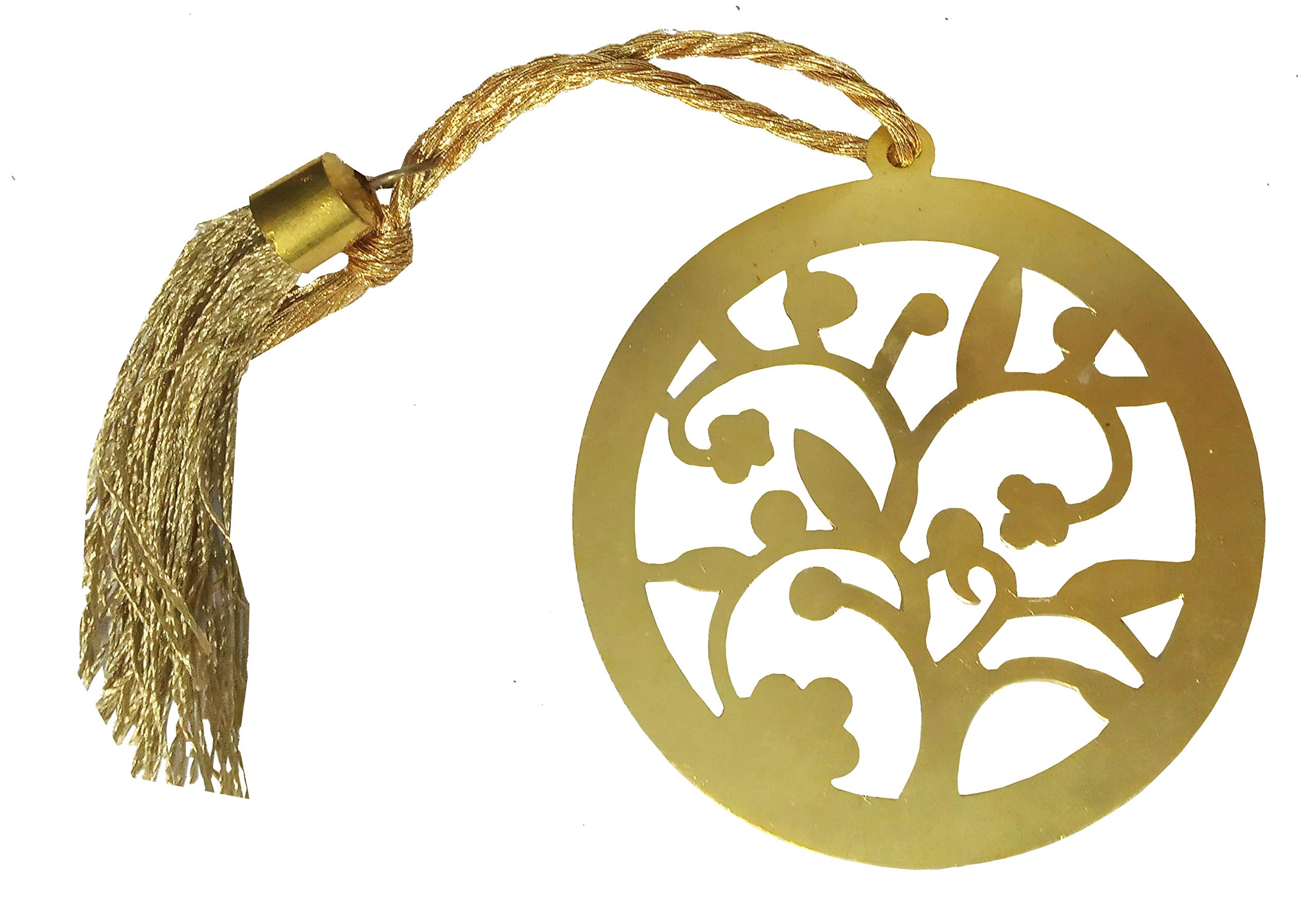 Purpledip Brass Bookmark: Intricately Carved Cirle of Life Page Marker for Book Lovers (12181C) — image 1