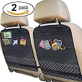 Best Kick Mats with Backseat Organizer Pocket Storage &ndash; 100% Waterproof &ndash; 2 Pack