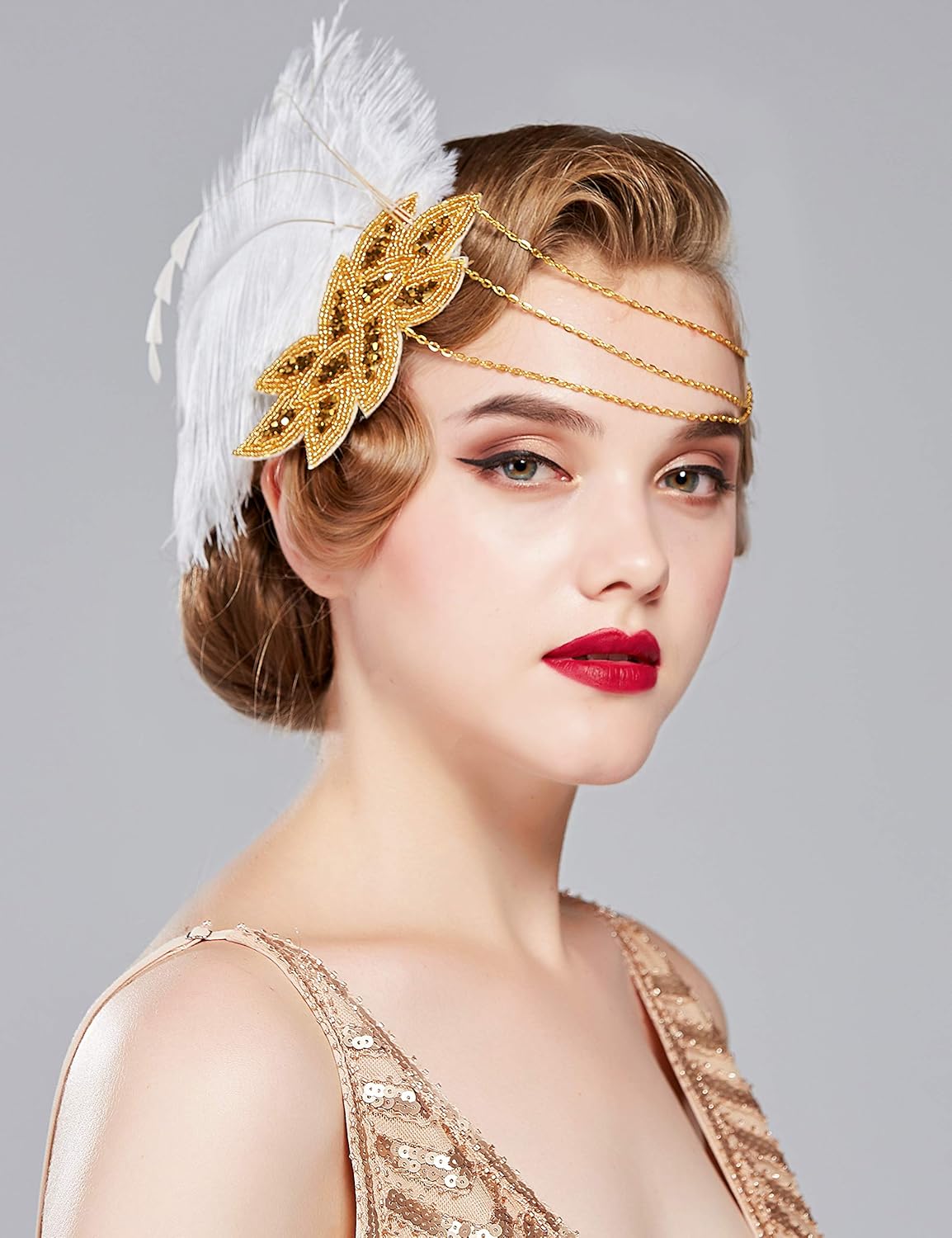 Amazon Com Babeyond Art Deco 1920s Flapper Headpiece Roaring 20s