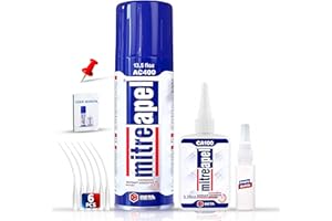 MITREAPEL CA Glue with Activator Kit (3.5oz+13.5fl oz) Instant Bond Professional Cyanoacrylate Adhesive and Super Glue Accelerator for Woodworking with Extra Caps&Microtips, DIY&Craft, Plastic, Repair
