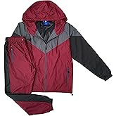 Royal Threads Canada Men’s Colorful Hooded Windbreaker Sweatsuit Meshed Lined GYM Outfit