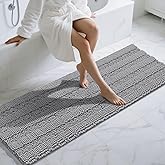Yimobra Bathroom Runner Rug, 70 x 24, Long Bathroom Rugs Large Bath Mat, Soft Super Absorbent and Thick, Non-Slip, Machine Washable, Carpets for Home, Nursery, Bed and Living Room, Gray