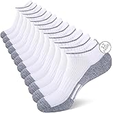COOPLUS Mens Ankle Socks Cushioned Low Cut Athletic Sports Breathable Casual Socks with Tab (7/12 Pairs)