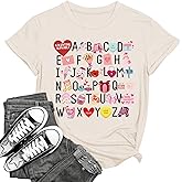 Women's Valentine Shirts Retro Candy Couple Love Heart Teacher You are Enough T-Shirt Casual Lover Gift Blouse Tops